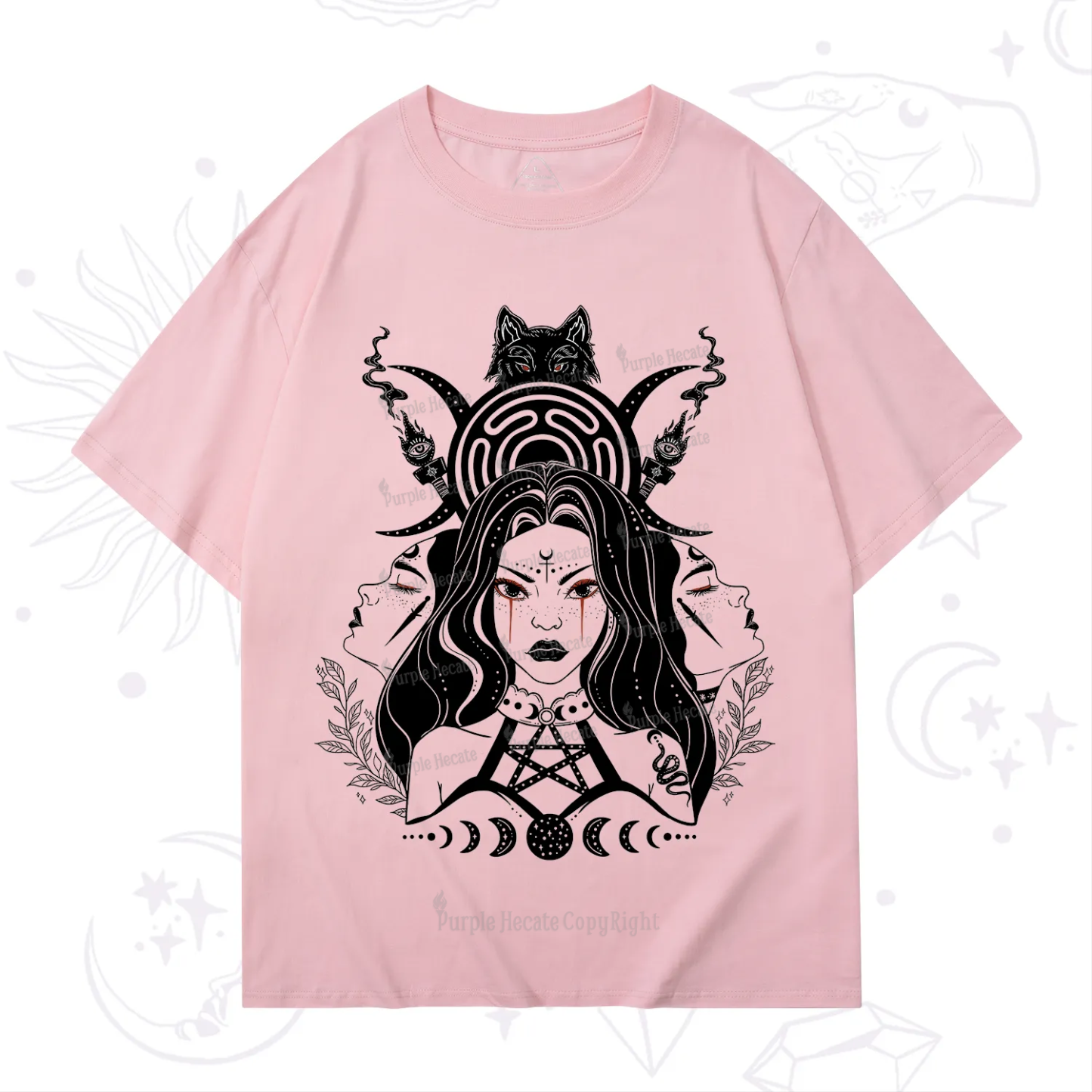 Purplehecate The Triple Moon Goddess Hecate T-Shirt