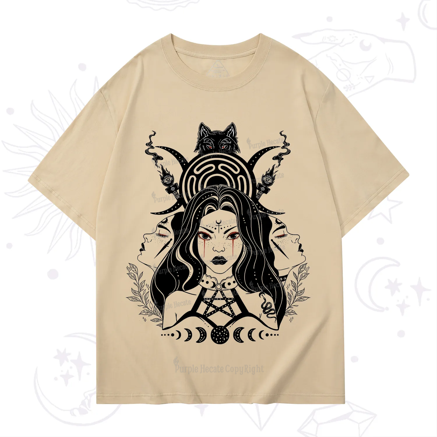 Purplehecate The Triple Moon Goddess Hecate T-Shirt