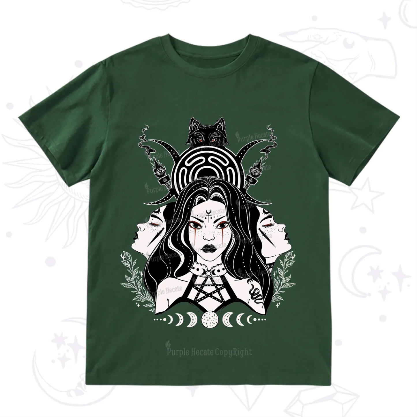 Purplehecate The Triple Moon Goddess Hecate T-Shirt