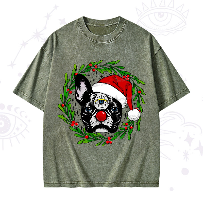 Purplehecate Christmas Celestial Canine Washed T-Shirt