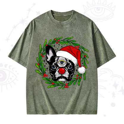 Purplehecate Christmas Celestial Canine Washed T-Shirt