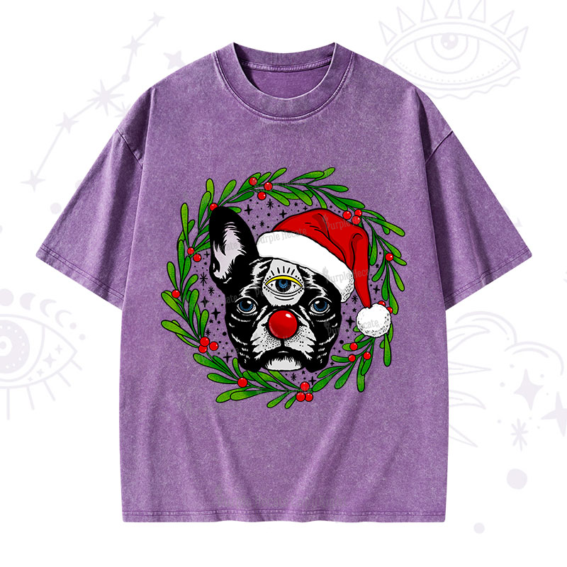 Purplehecate Christmas Celestial Canine Washed T-Shirt