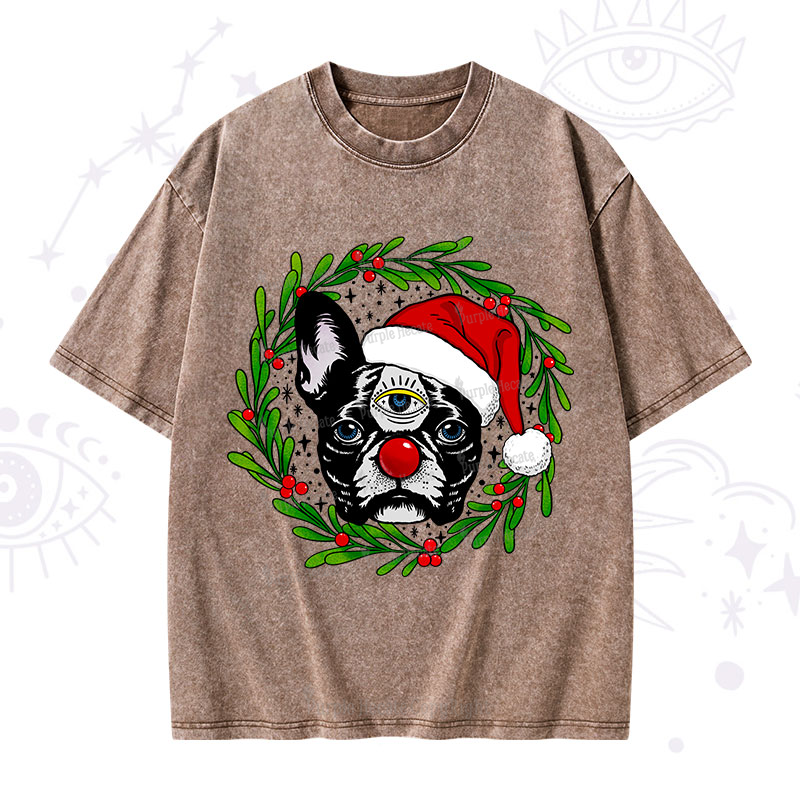 Purplehecate Christmas Celestial Canine Washed T-Shirt