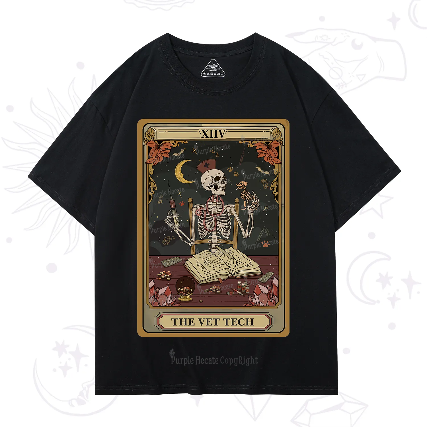Purplehecate The Vet Tech Skeleton Tarot T-Shirt