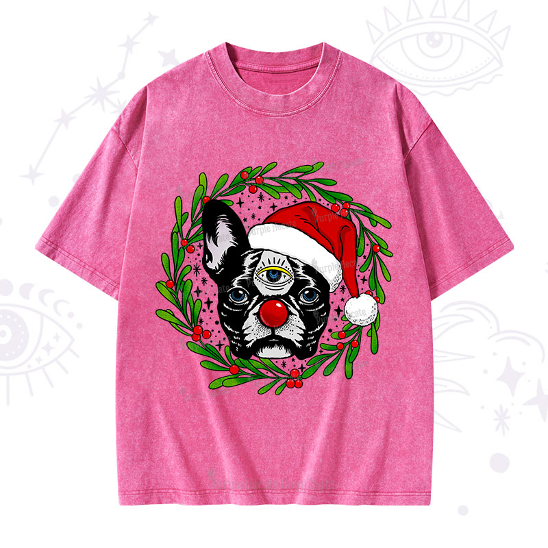 Purplehecate Christmas Celestial Canine Washed T-Shirt