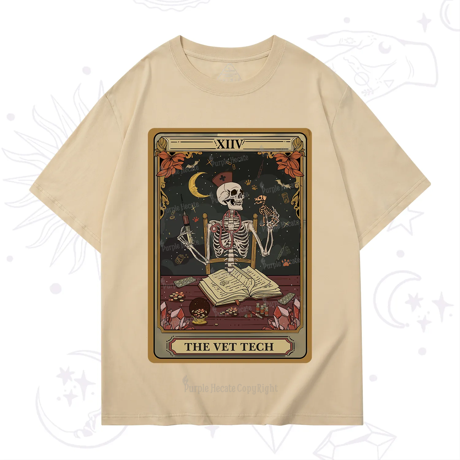 Purplehecate The Vet Tech Skeleton Tarot T-Shirt
