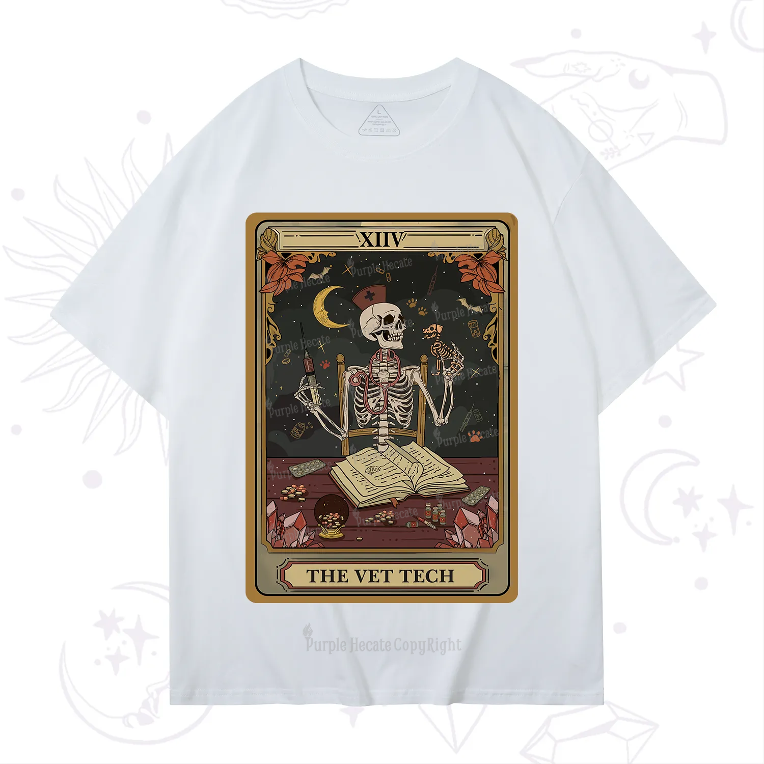 Purplehecate The Vet Tech Skeleton Tarot T-Shirt