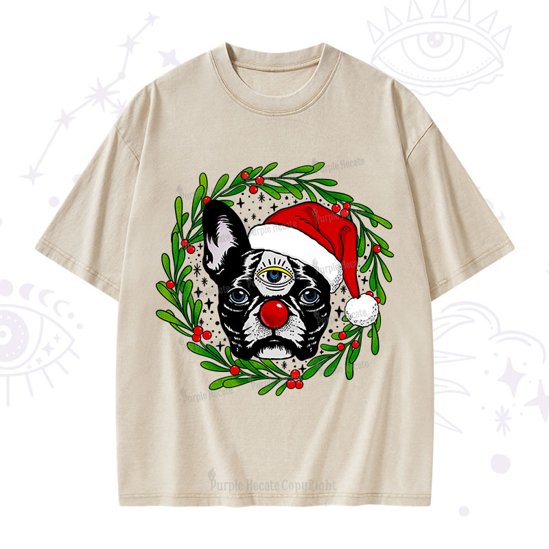 Purplehecate Christmas Celestial Canine Washed T-Shirt