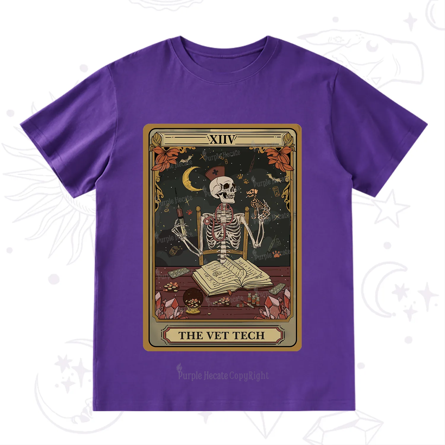 Purplehecate The Vet Tech Skeleton Tarot T-Shirt