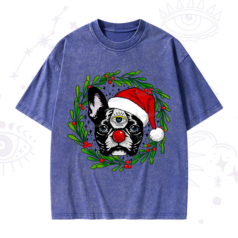 Purplehecate Christmas Celestial Canine Washed T-Shirt