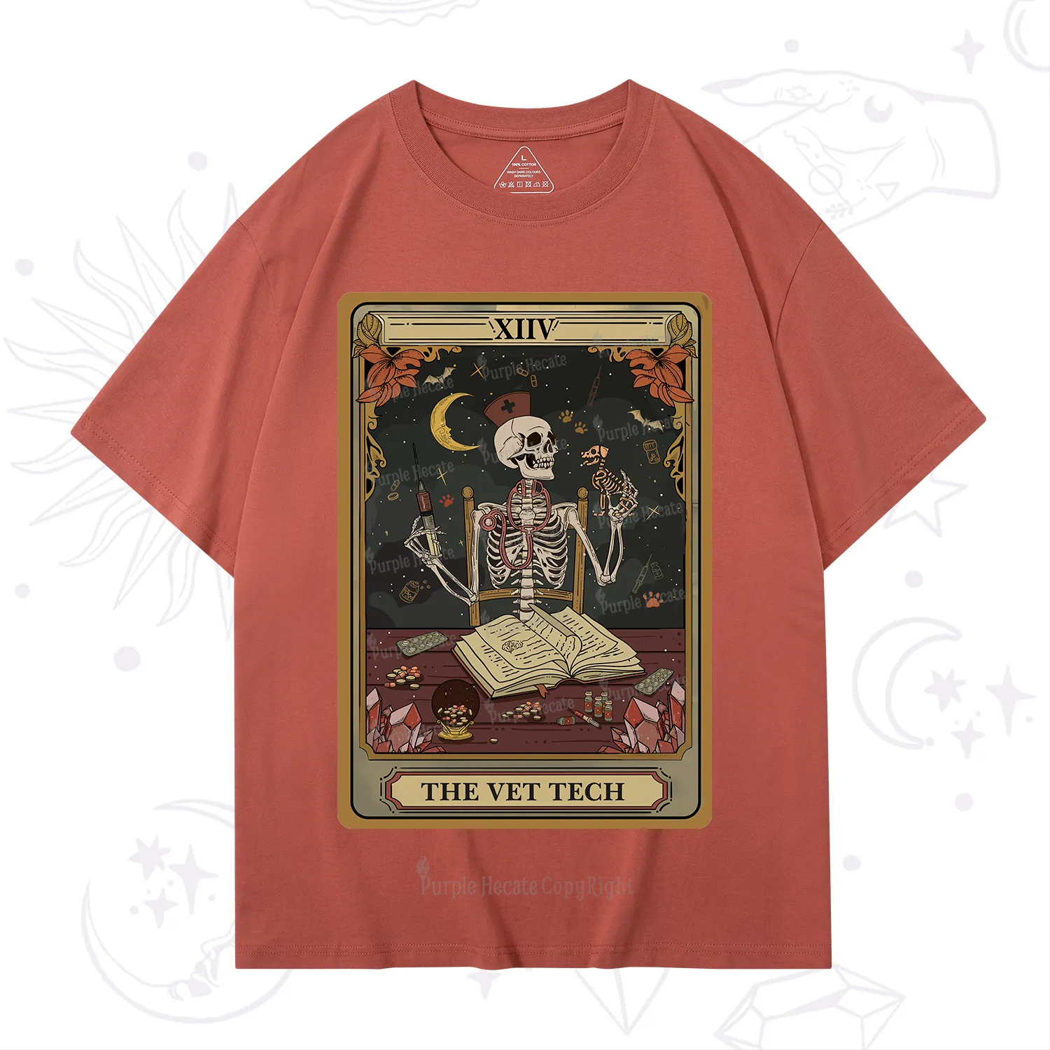 Purplehecate The Vet Tech Skeleton Tarot T-Shirt