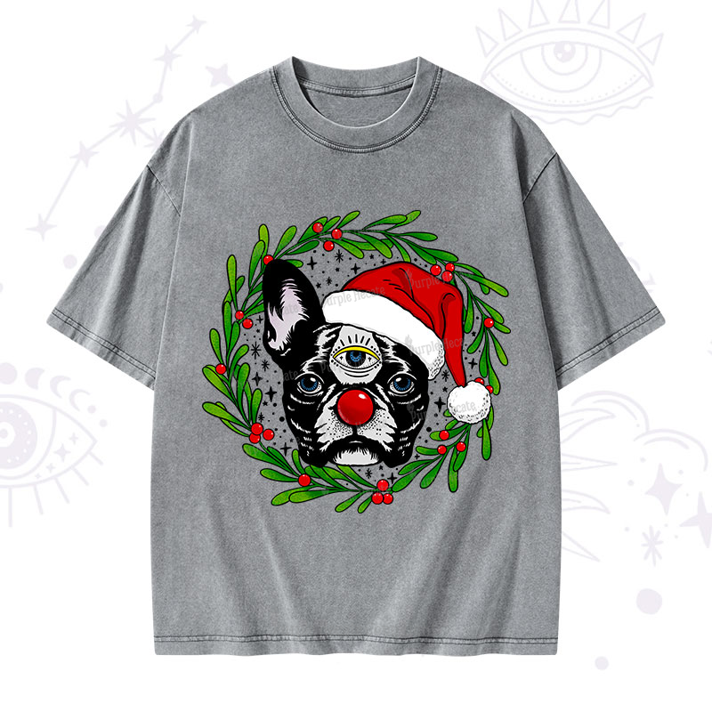 Purplehecate Christmas Celestial Canine Washed T-Shirt