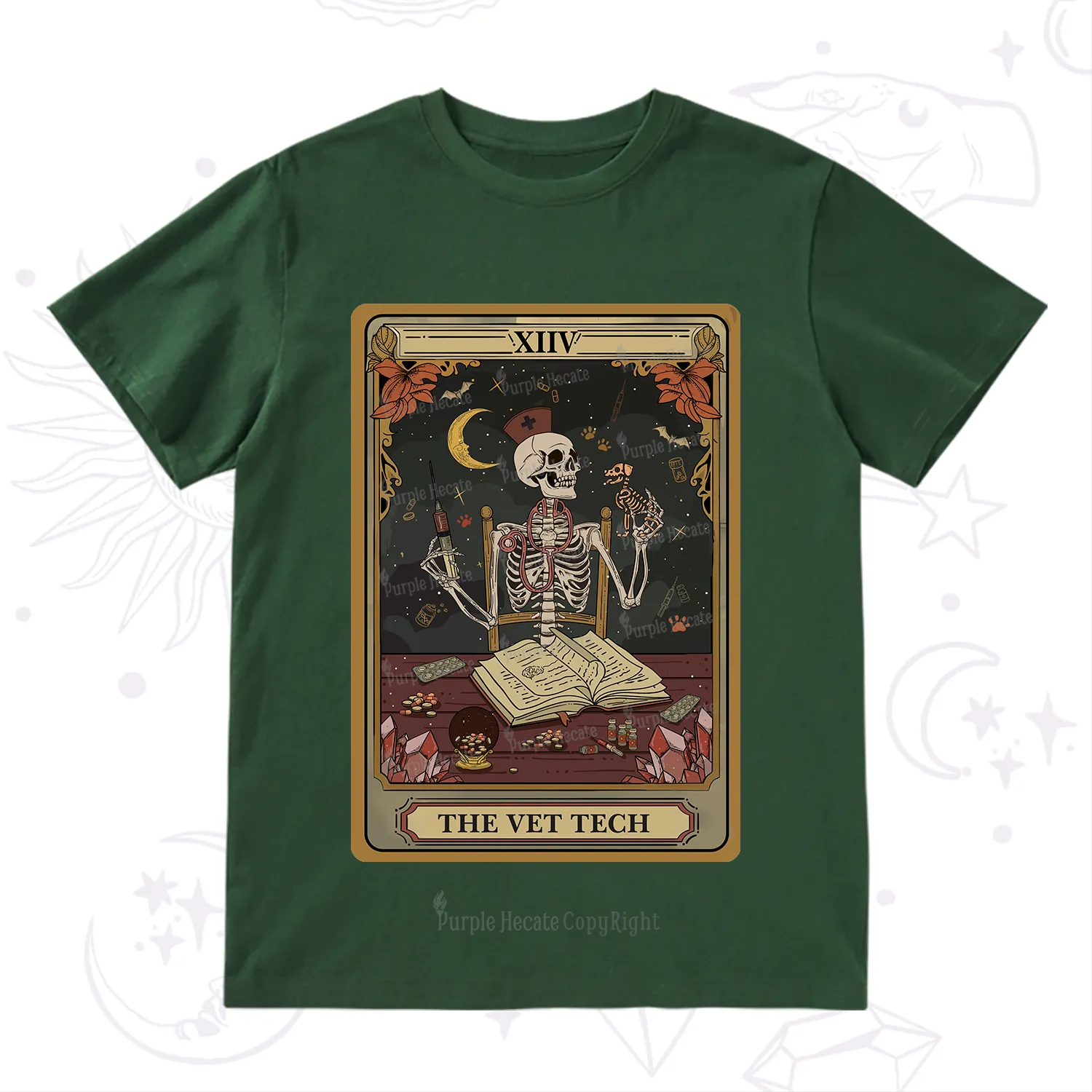 Purplehecate The Vet Tech Skeleton Tarot T-Shirt