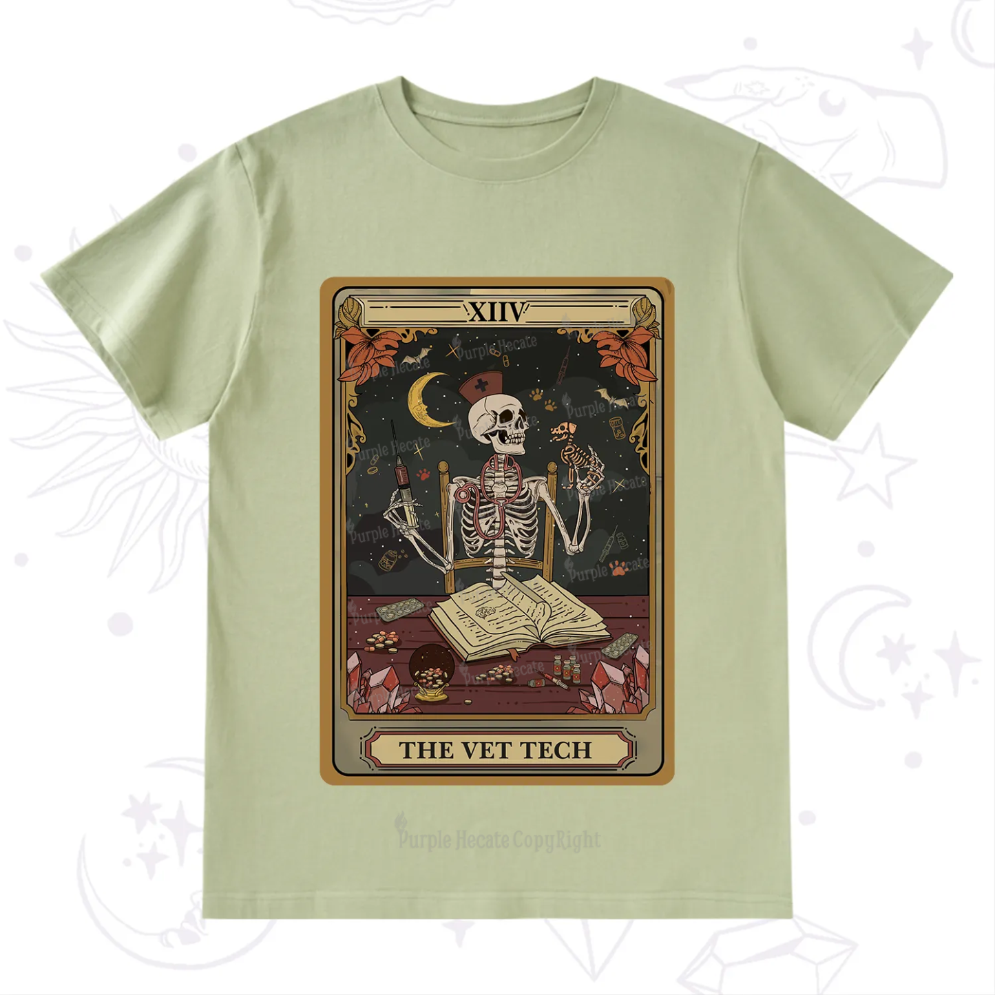 Purplehecate The Vet Tech Skeleton Tarot T-Shirt