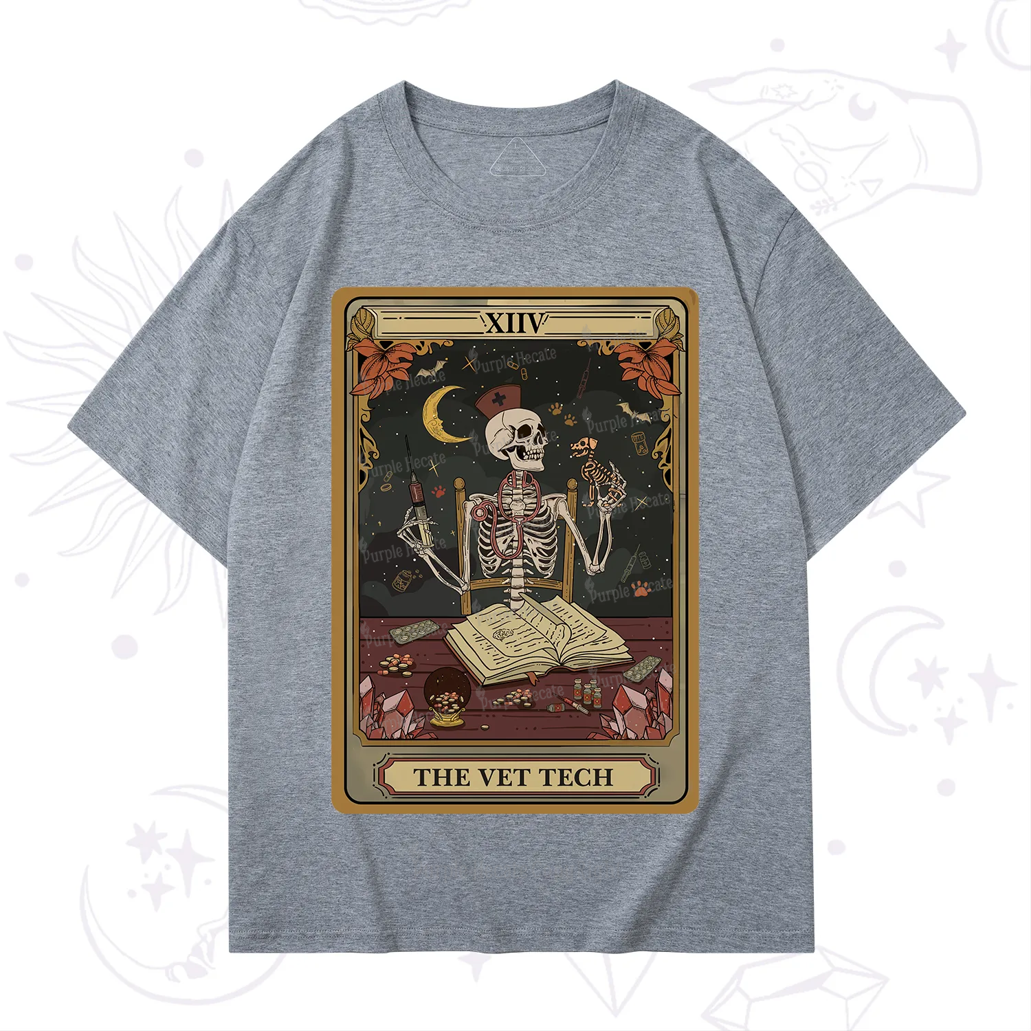Purplehecate The Vet Tech Skeleton Tarot T-Shirt