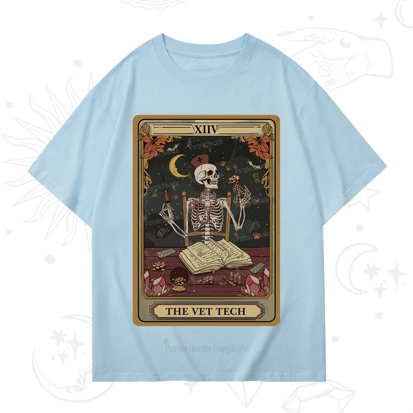 Purplehecate The Vet Tech Skeleton Tarot T-Shirt