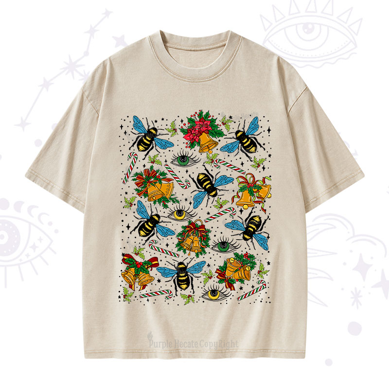 Purplehecate Christmas The Bee's Knees Washed T-Shirt