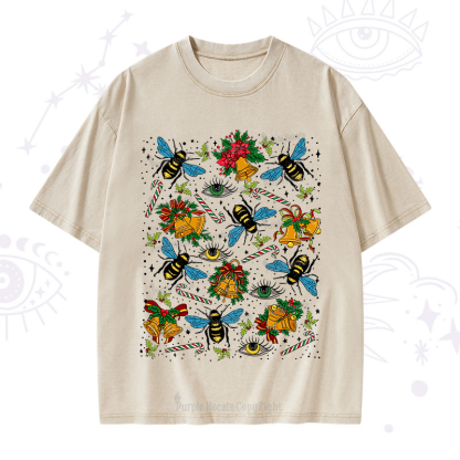 Purplehecate Christmas The Bee's Knees Washed T-Shirt