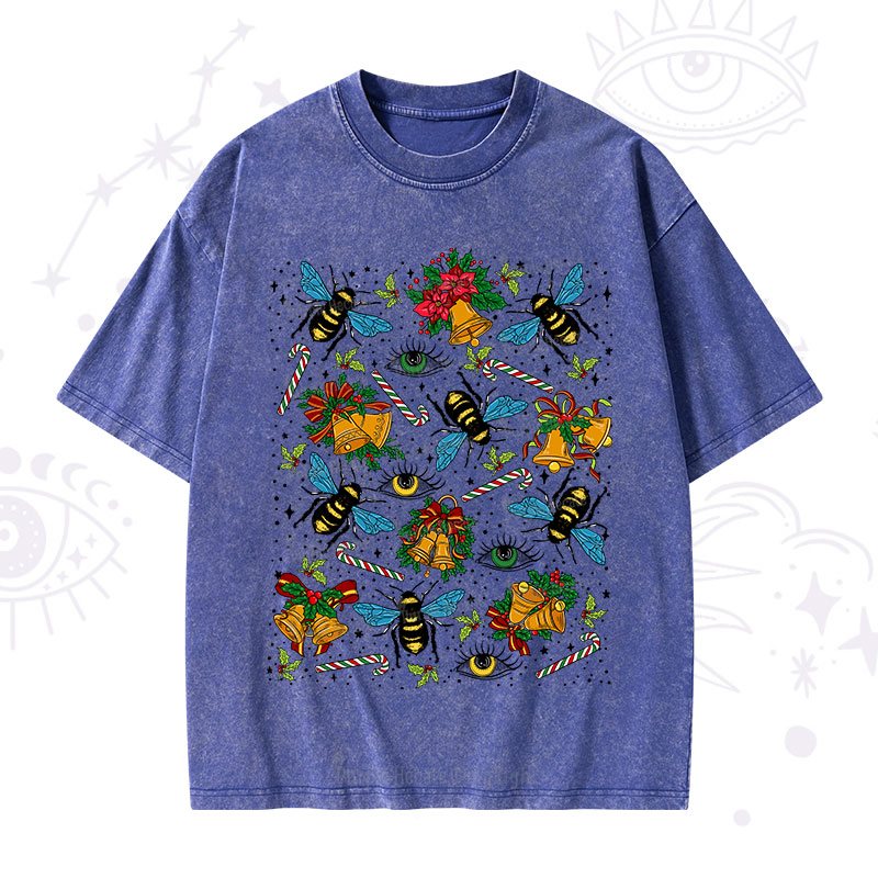 Purplehecate Christmas The Bee's Knees Washed T-Shirt