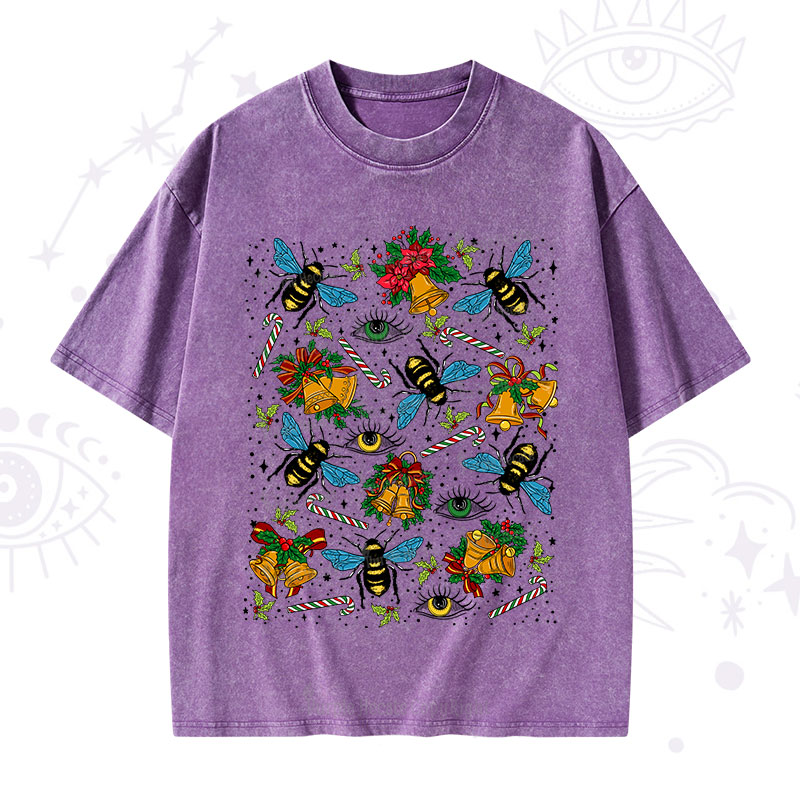 Purplehecate Christmas The Bee's Knees Washed T-Shirt