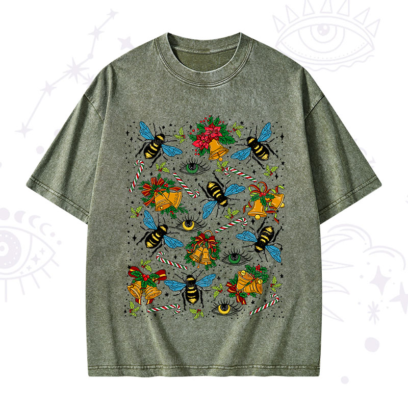 Purplehecate Christmas The Bee's Knees Washed T-Shirt