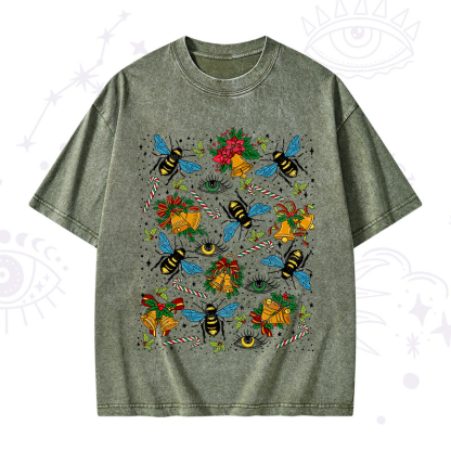 Purplehecate Christmas The Bee's Knees Washed T-Shirt