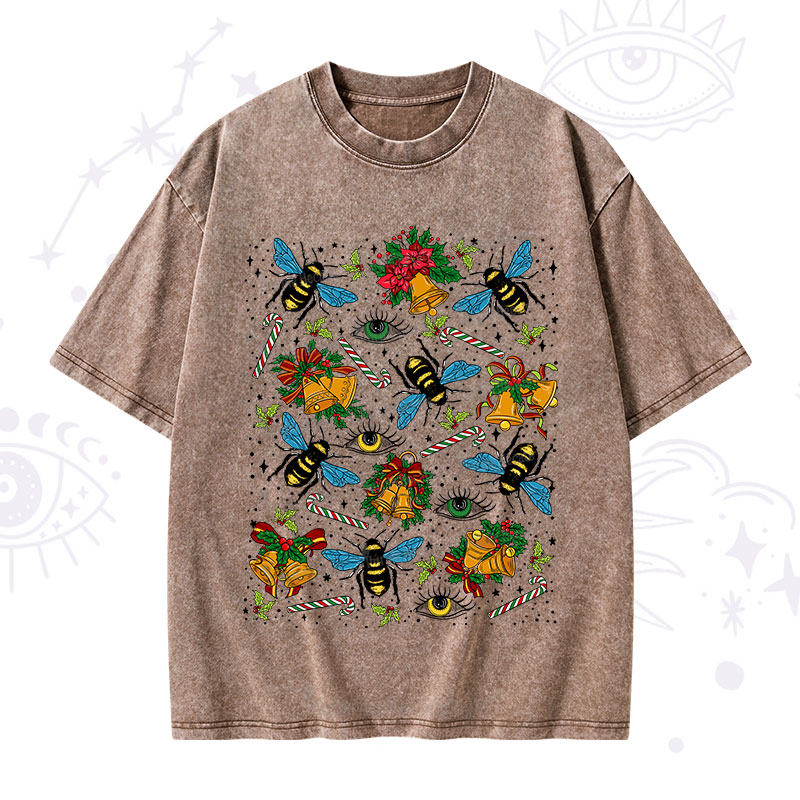 Purplehecate Christmas The Bee's Knees Washed T-Shirt