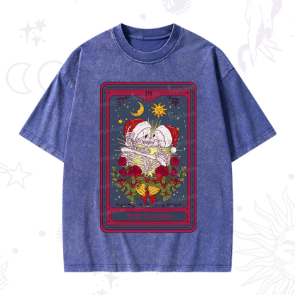 Purplehecate Christmas The Lovers Tarot Washed T-Shirt