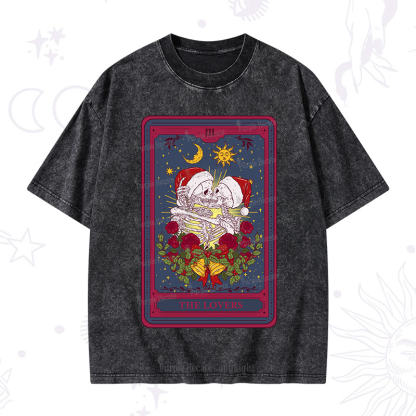 Purplehecate Christmas The Lovers Tarot Washed T-Shirt
