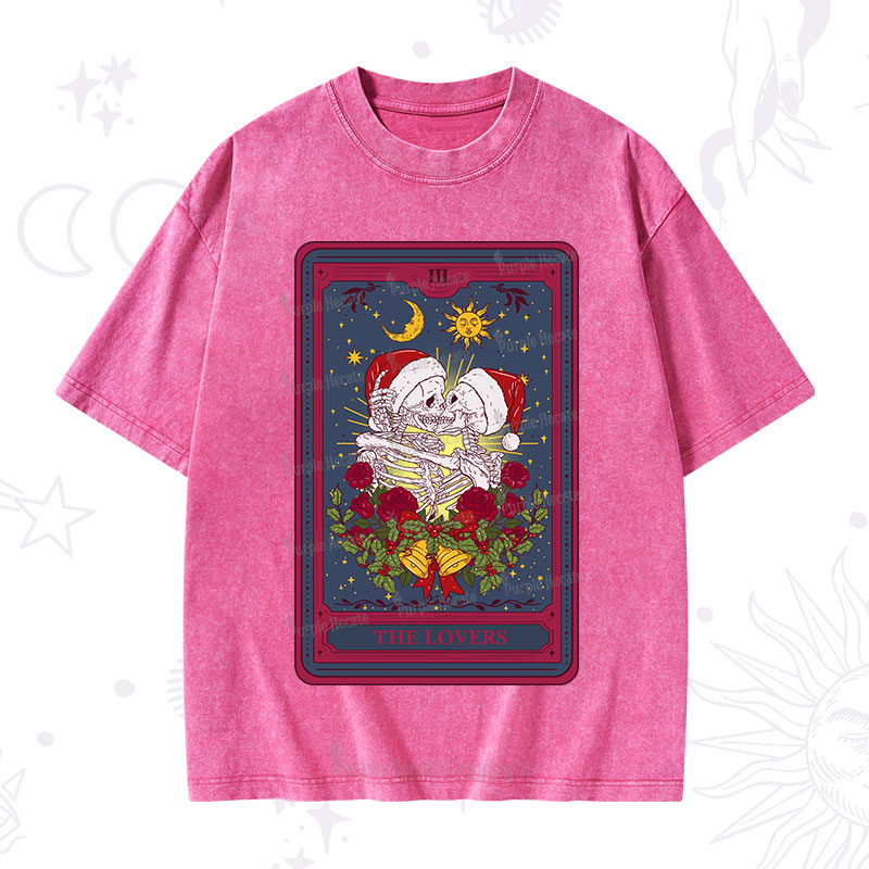 Purplehecate Christmas The Lovers Tarot Washed T-Shirt