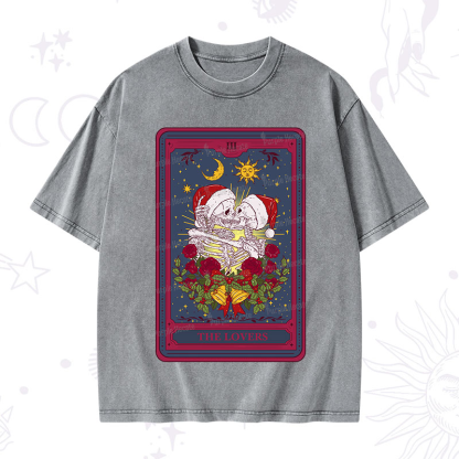 Purplehecate Christmas The Lovers Tarot Washed T-Shirt