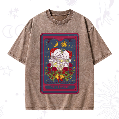 Purplehecate Christmas The Lovers Tarot Washed T-Shirt