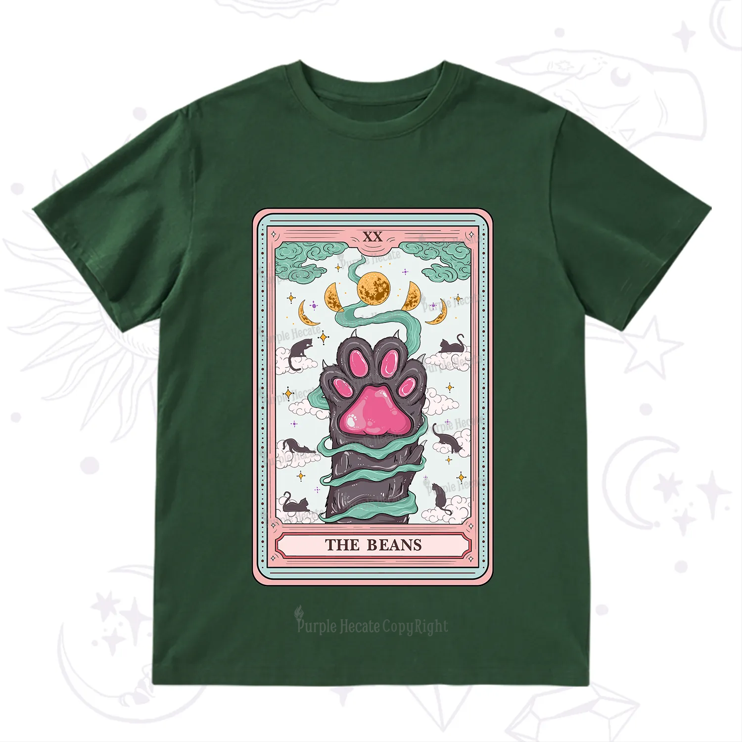 Purplehecate The Beans Cat Tarot T-Shirt