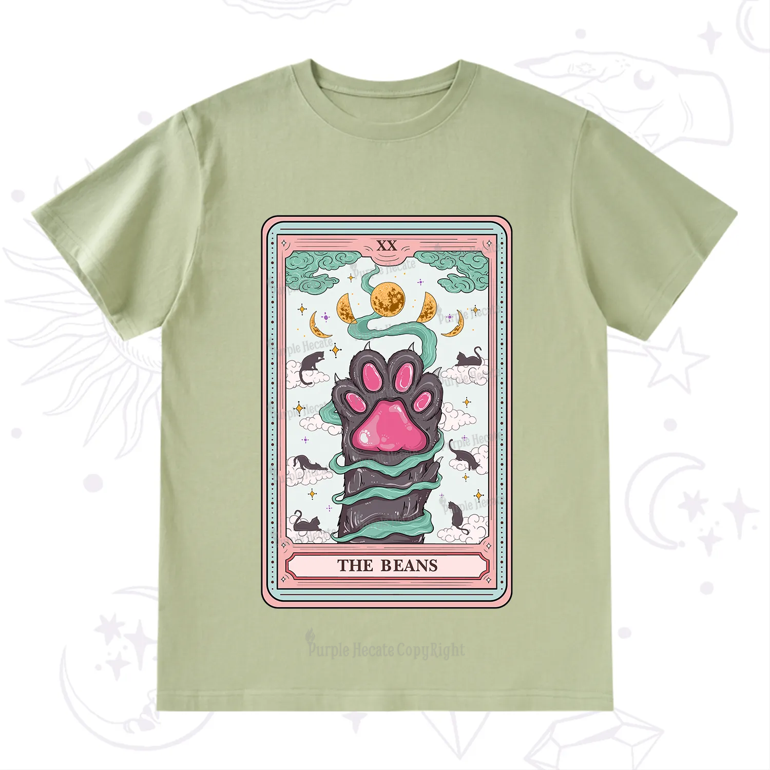 Purplehecate The Beans Cat Tarot T-Shirt