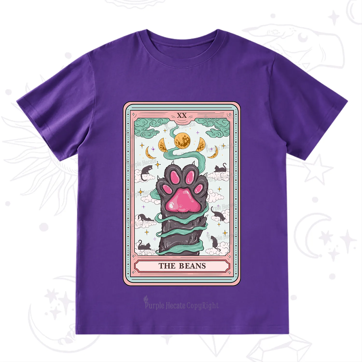 Purplehecate The Beans Cat Tarot T-Shirt