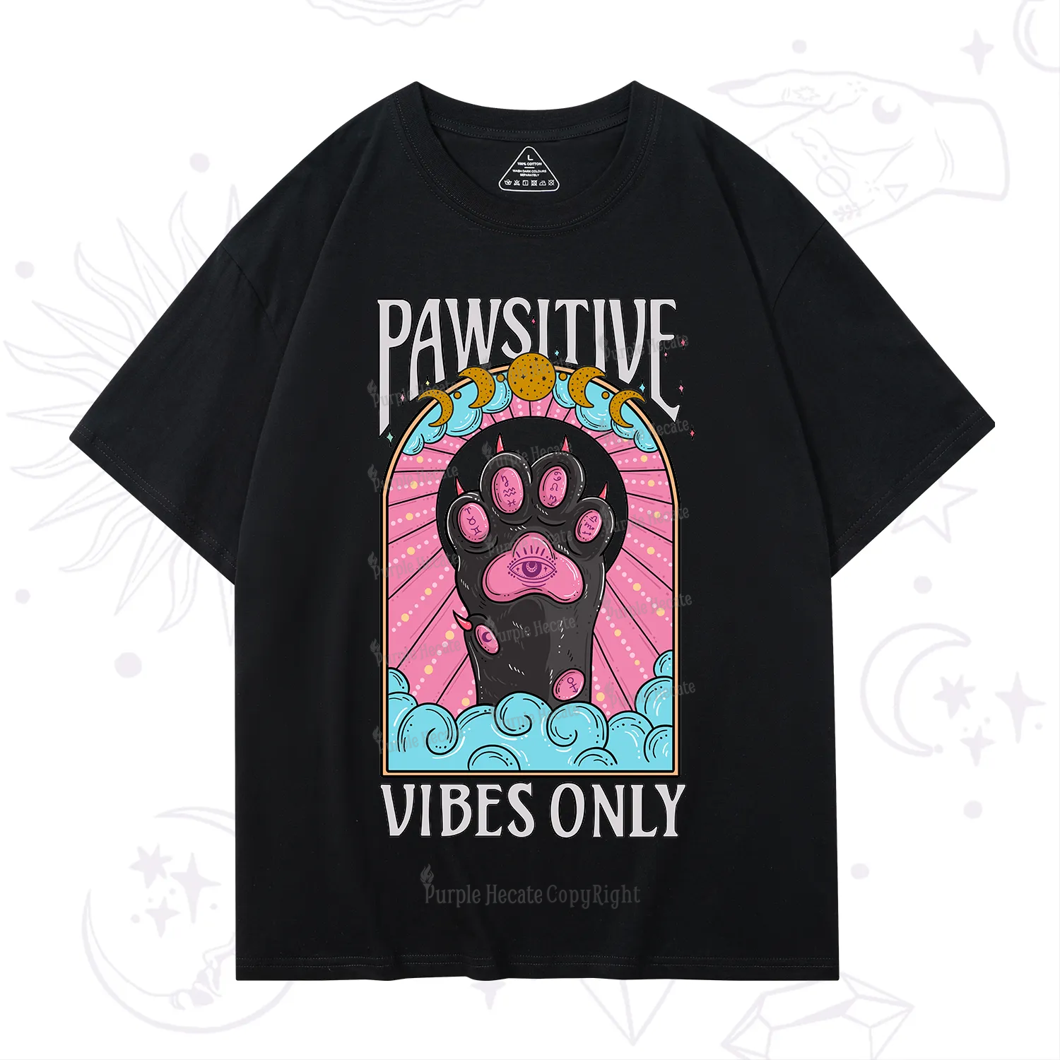 Purplehecate Pawsitive Vibes Only T-Shirt