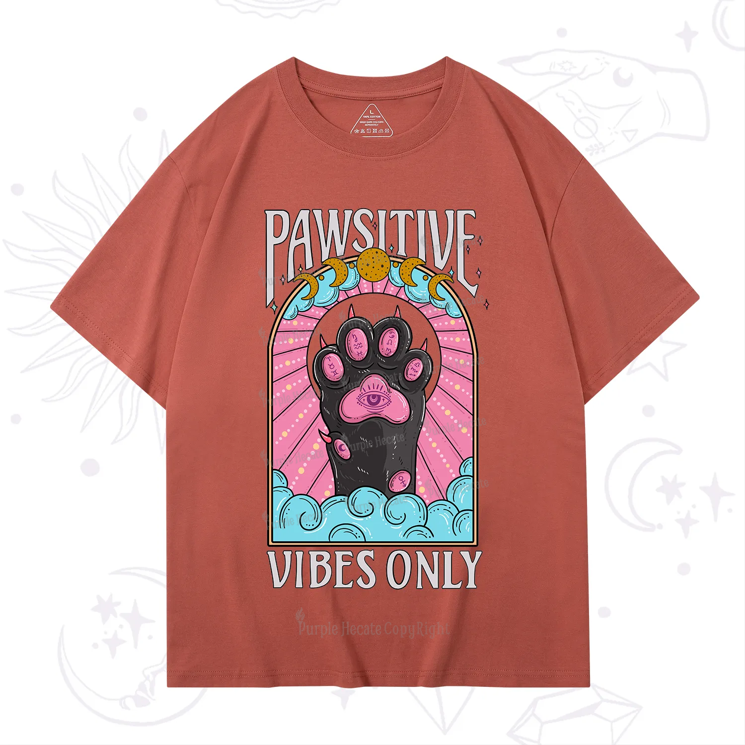 Purplehecate Pawsitive Vibes Only T-Shirt