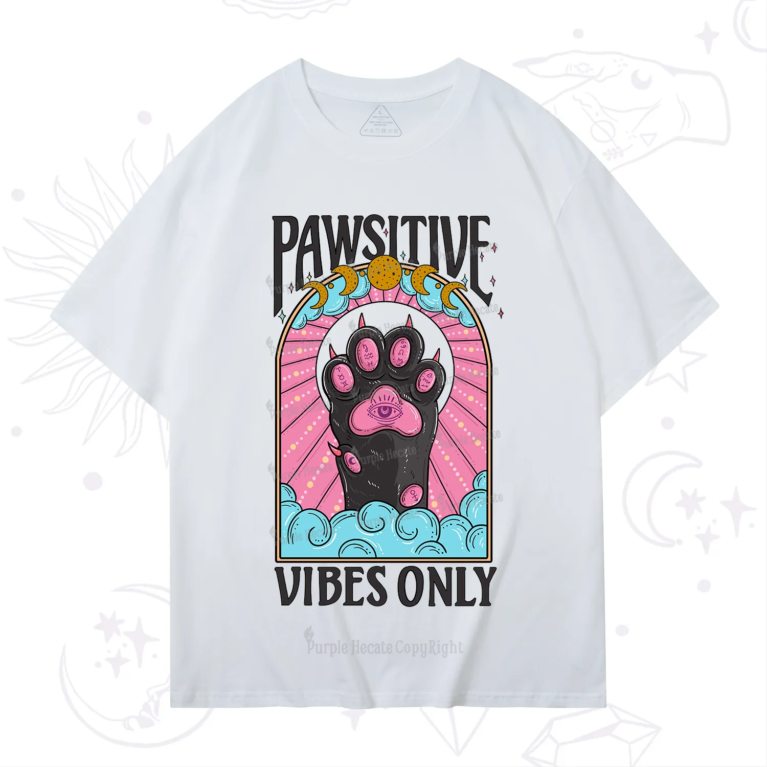 Purplehecate Pawsitive Vibes Only T-Shirt