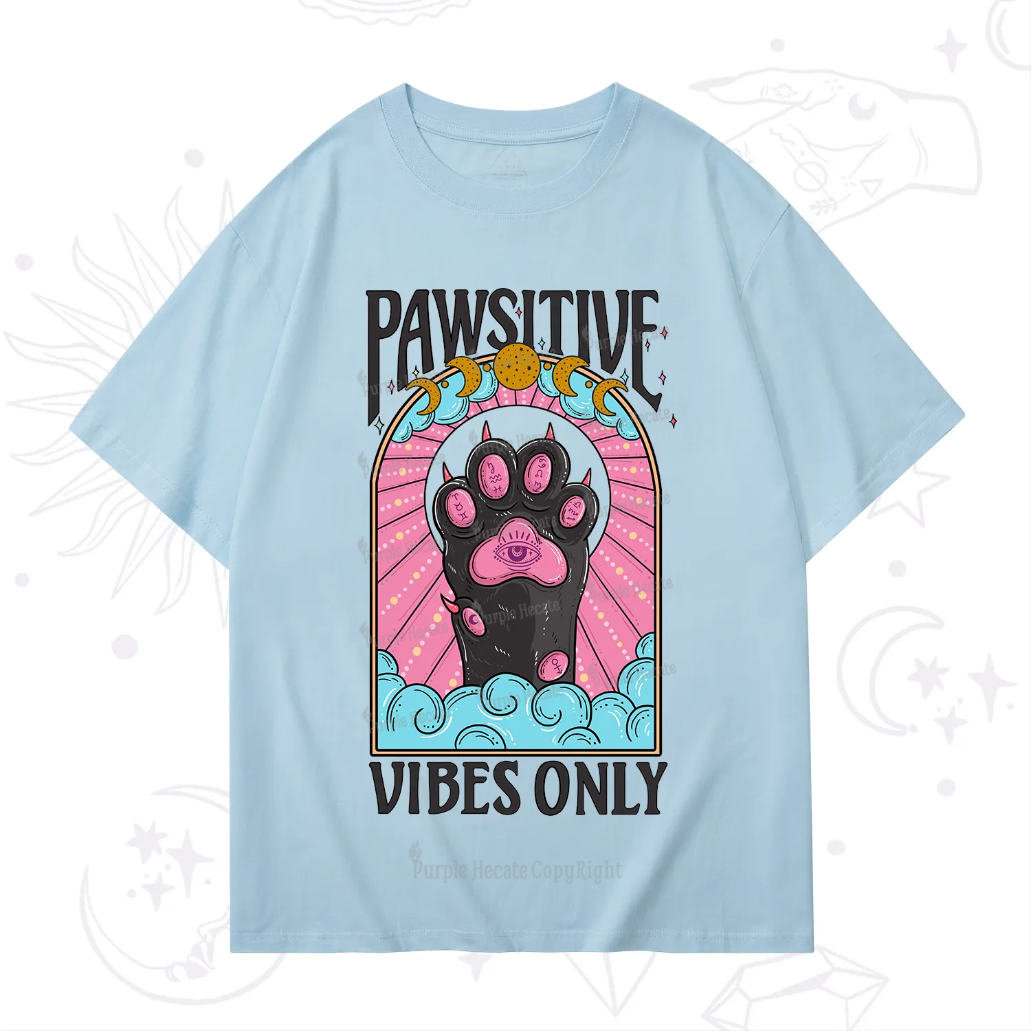 Purplehecate Pawsitive Vibes Only T-Shirt