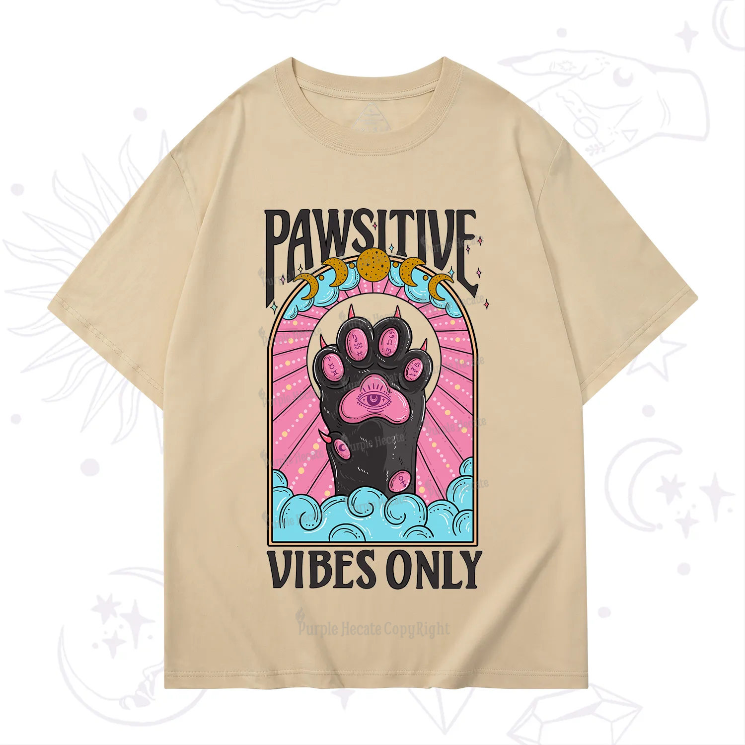 Purplehecate Pawsitive Vibes Only T-Shirt
