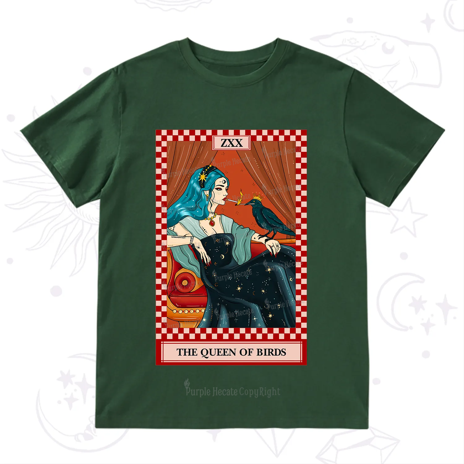 Purplehecate The Queen Of Birds Tarot  T-Shirt