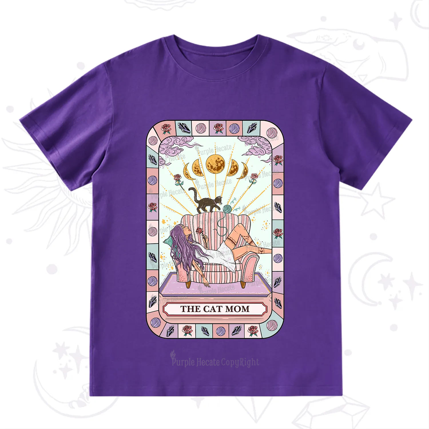 Purplehecate The Chill Cat Mom T-Shirt