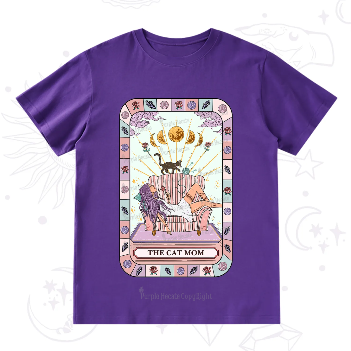 Purplehecate The Chill Cat Mom T-Shirt