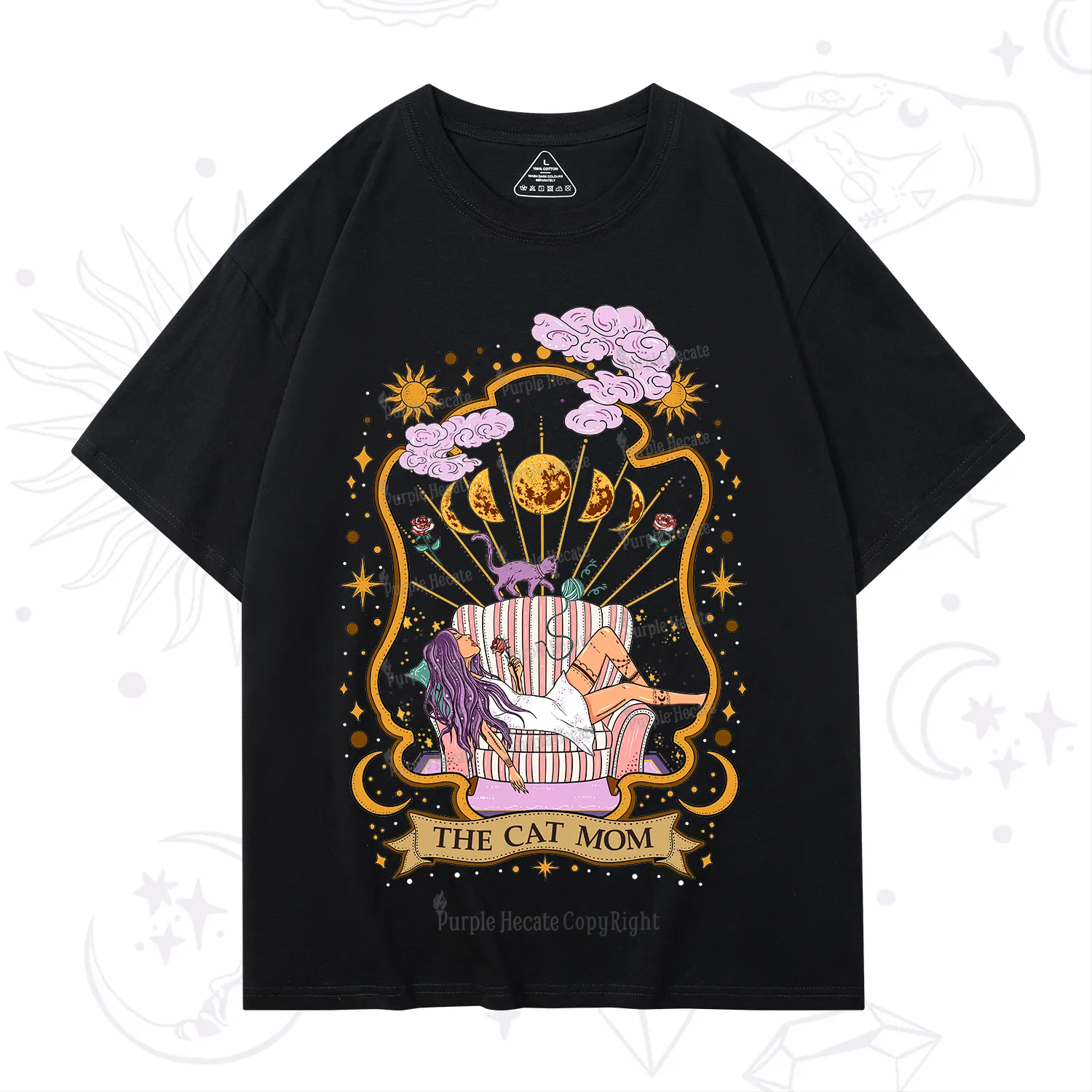 Purplehecate The Cat Mom Goddess T-Shirt