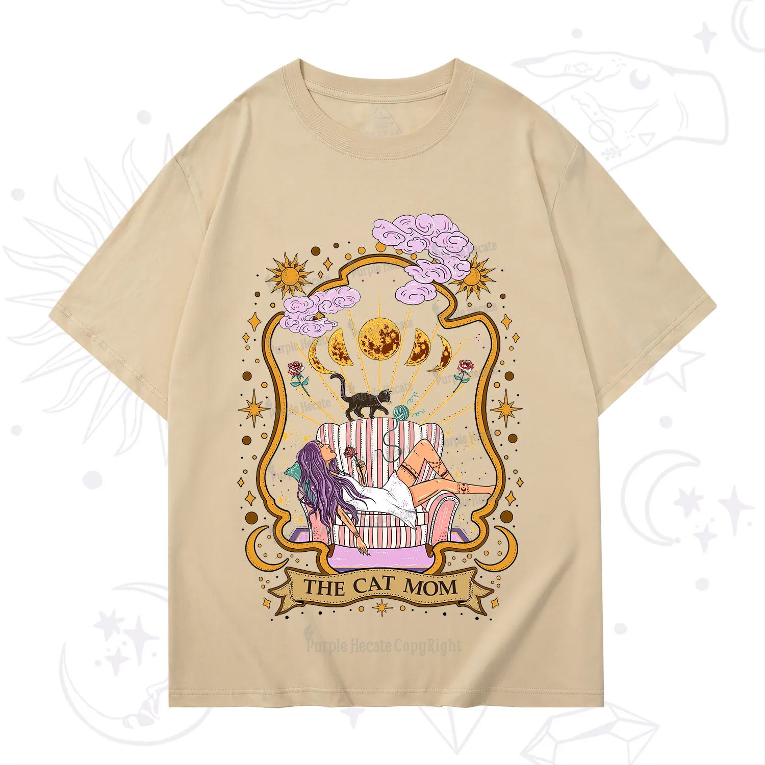 Purplehecate The Cat Mom Goddess T-Shirt