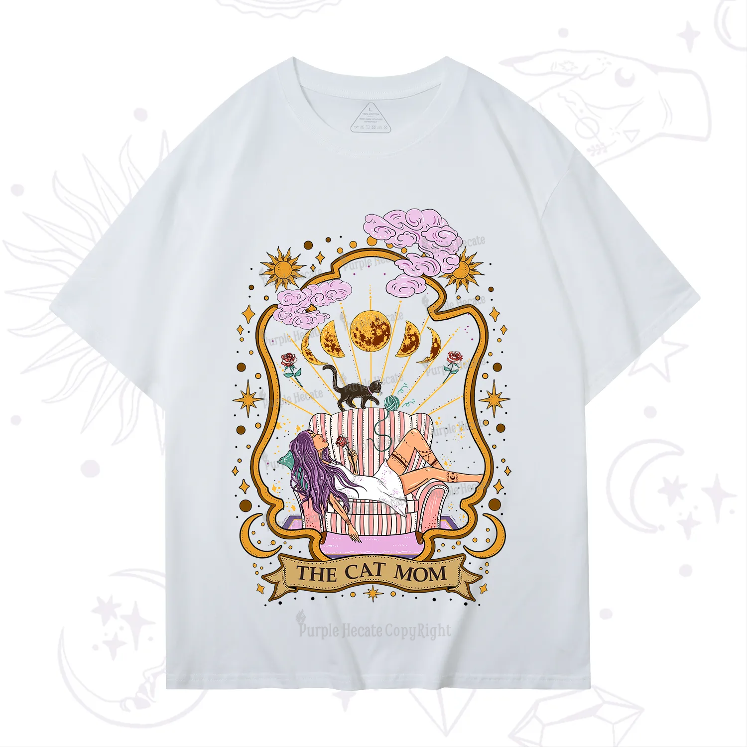 Purplehecate The Cat Mom Goddess T-Shirt