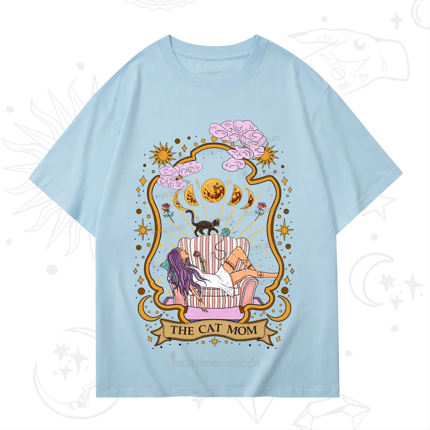 Purplehecate The Cat Mom Goddess T-Shirt