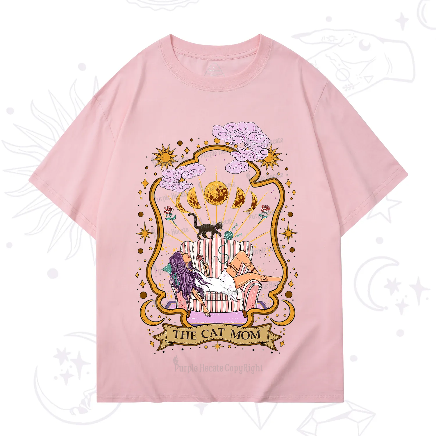Purplehecate The Cat Mom Goddess T-Shirt