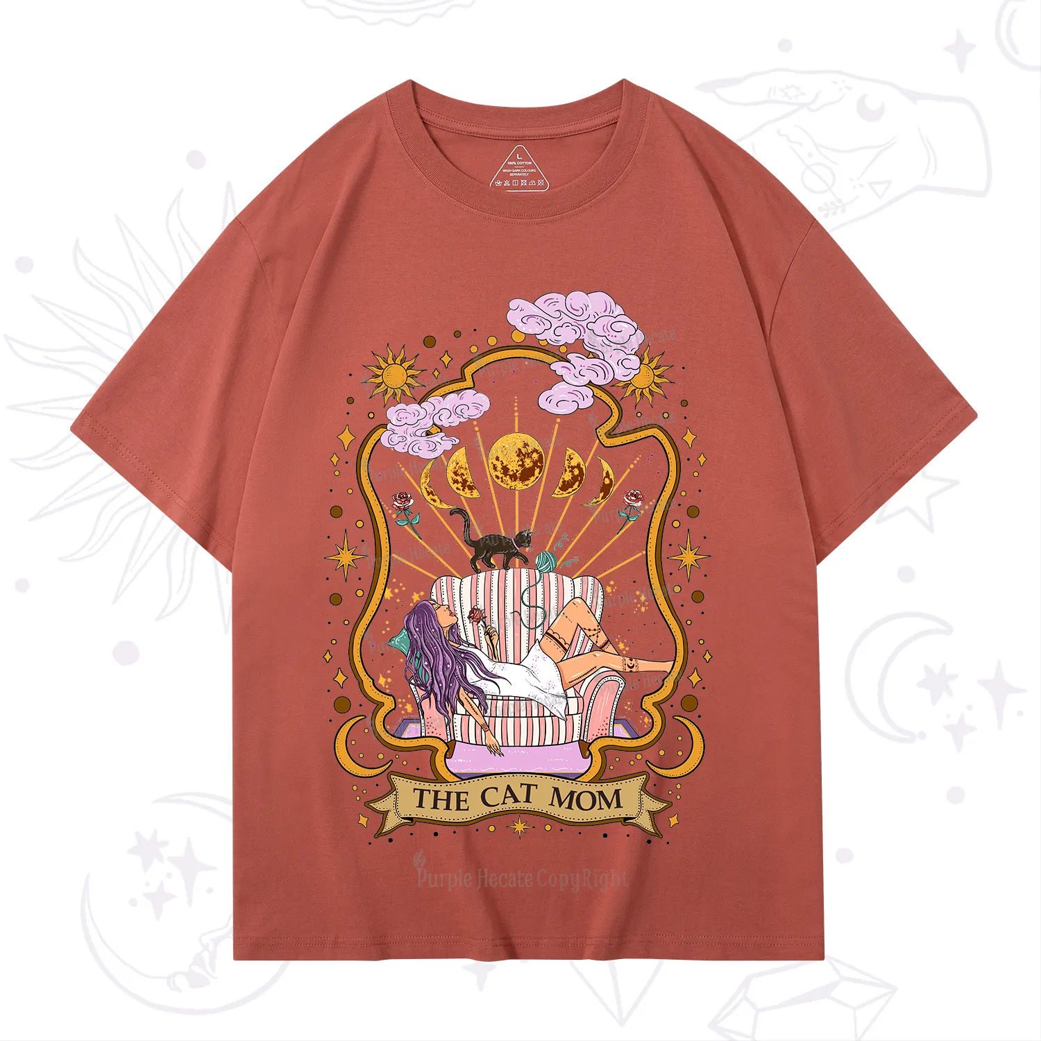 Purplehecate The Cat Mom Goddess T-Shirt