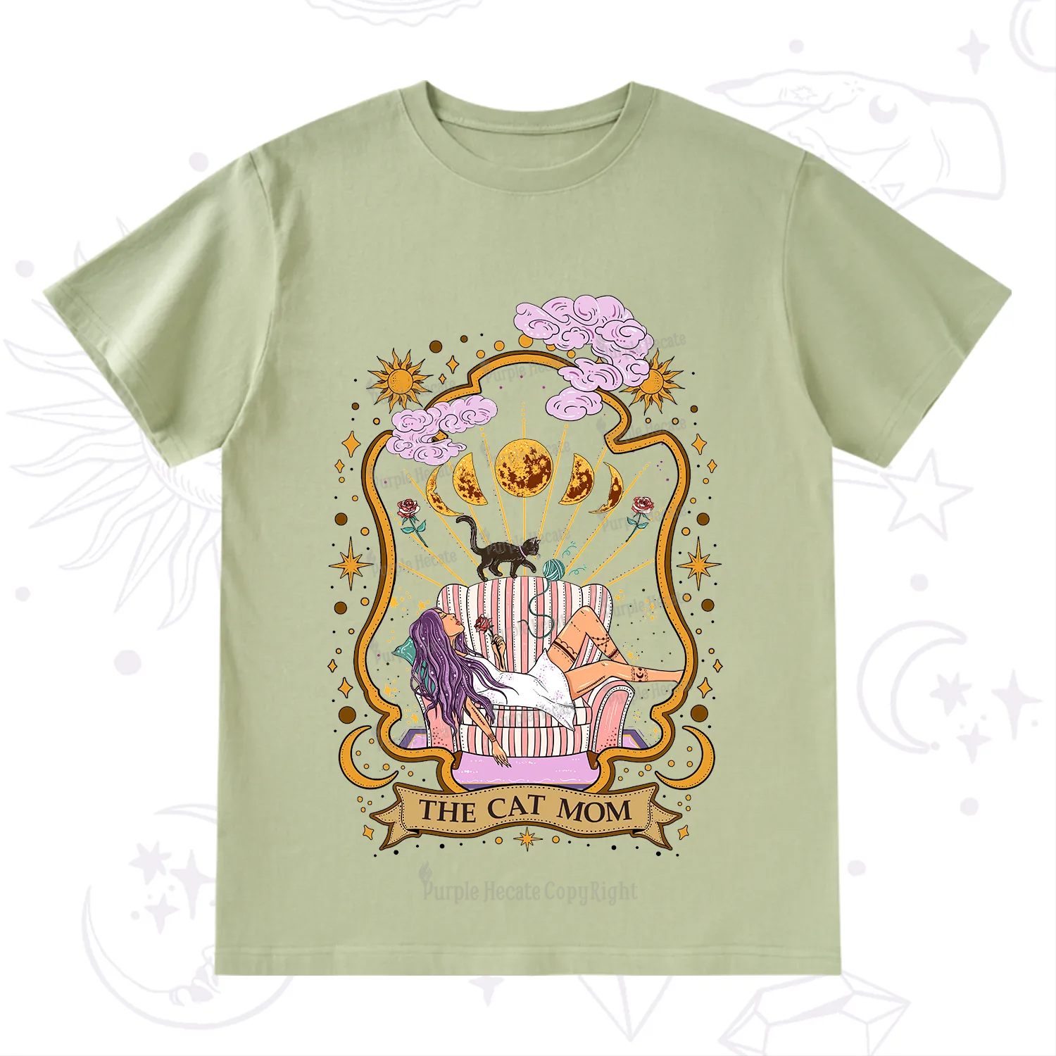 Purplehecate The Cat Mom Goddess T-Shirt